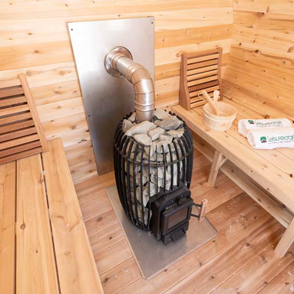 TimberGlow14 Sauna Heater - Side angle front view