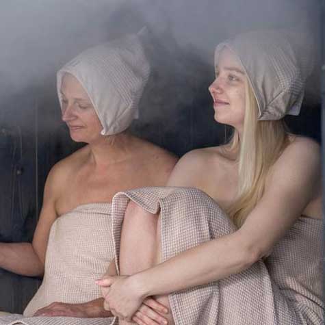 Rento Sauna Hat - Front View with models