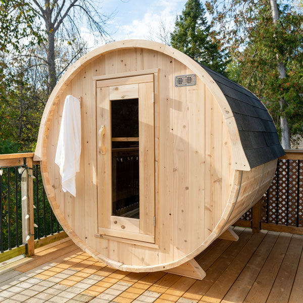 CT Harmony Barrel Wood Burning Sauna - Front view 