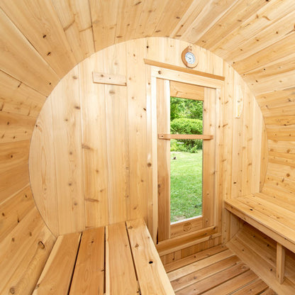 CT Harmony Barrel Wood Burning Sauna - Inside view