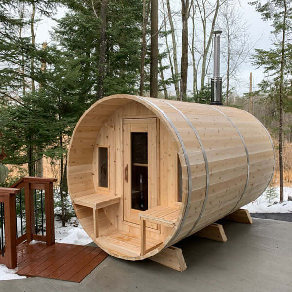 CT Tranquility Barrel Wood Burning Sauna - Front view