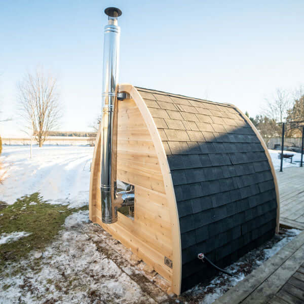 CT MiniPOD Wood Burning Sauna - Back view 