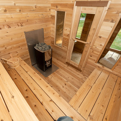 CT Georgian Cabin Wood Burning Sauna with Changeroom - Inside view 