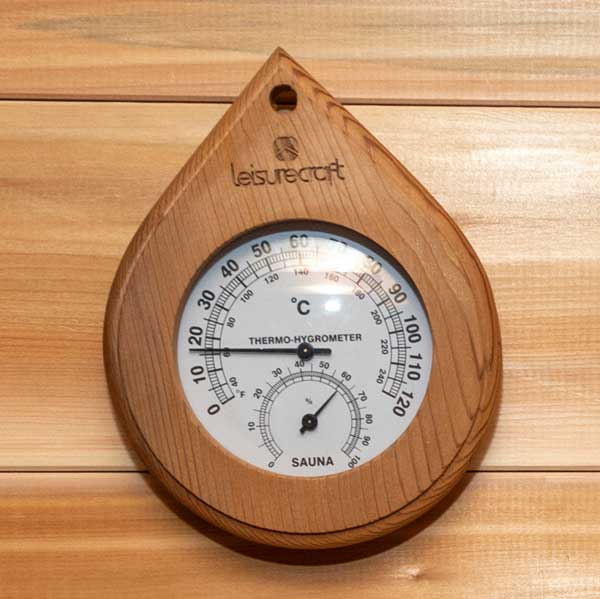 Cedar Sauna Thermometer - Front view 